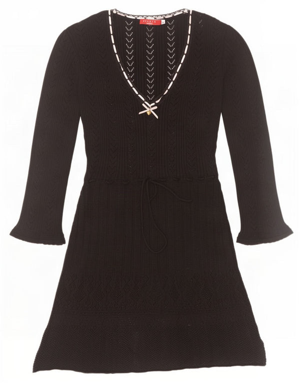 Abito maglione da donna a maniche lunghe Conbipel UK 8 piccolo cotone nero