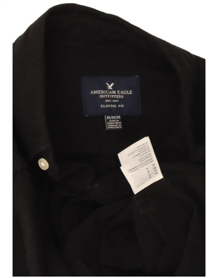 Camicia da uomo Classic Fit American Eagle in cotone nero medio