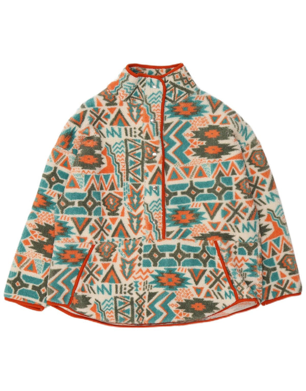 Maglione in pile da donna Promod con bottoni sul retro UK 20 2XL Fair Isle multicolore