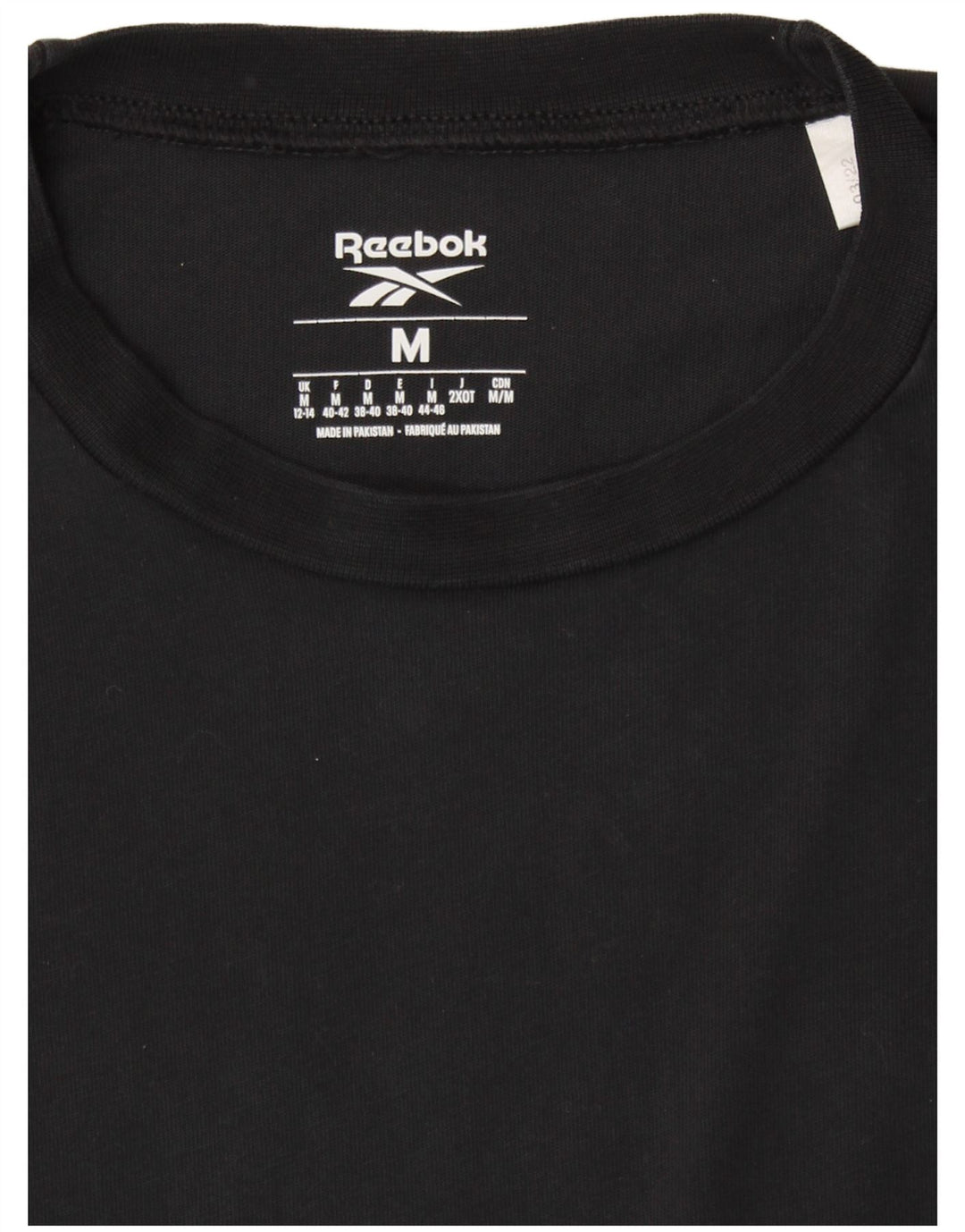 REEBOK T-shirt grafica oversize da donna UK 12/14 Medium Nero