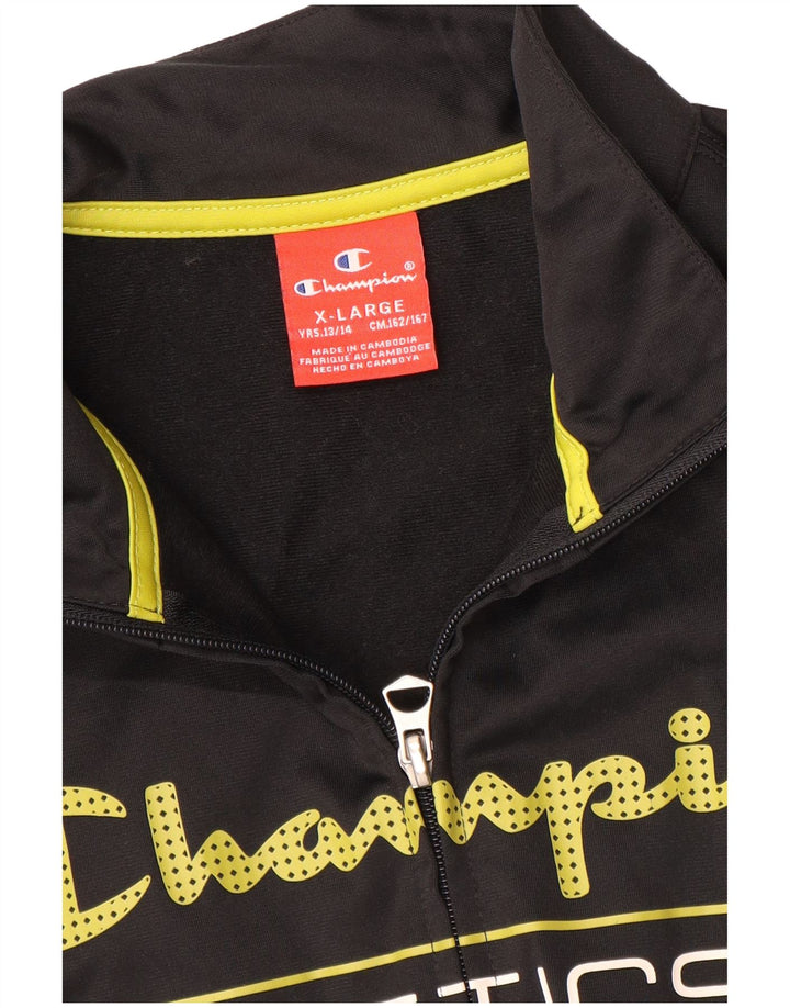 Giacca da tuta grafica Champion da ragazzo 13-14 anni XL Nera