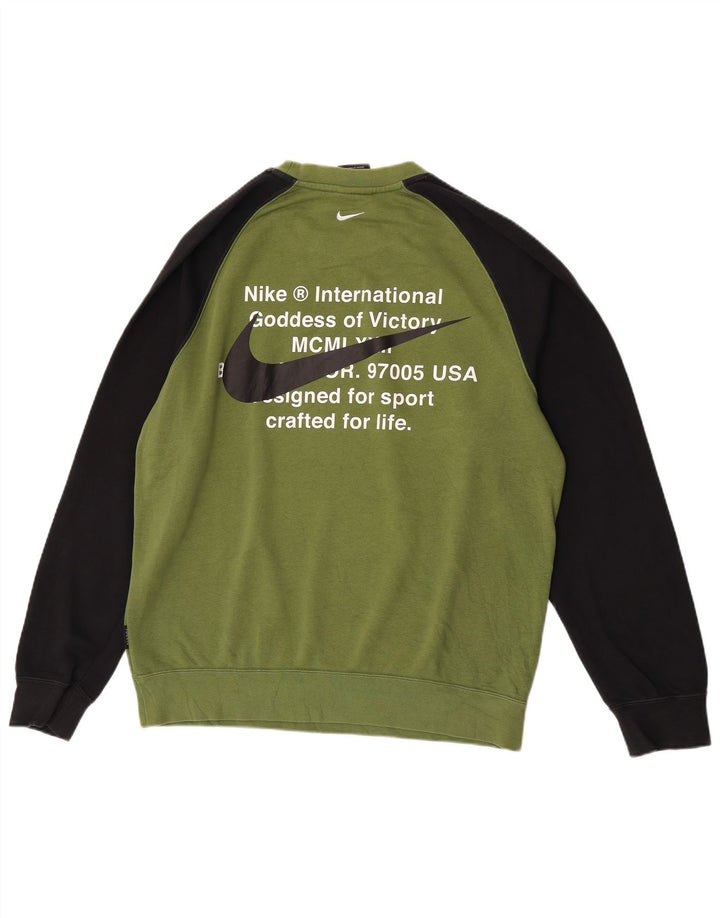 Felpa grafica da uomo Nike Felpa grande in cotone color block verde