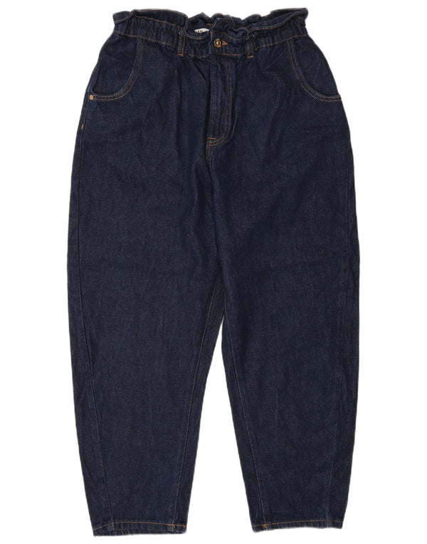 Jeans affusolati corti a vita alta da donna Zara EU 42 Large W32 L24 Blu navy