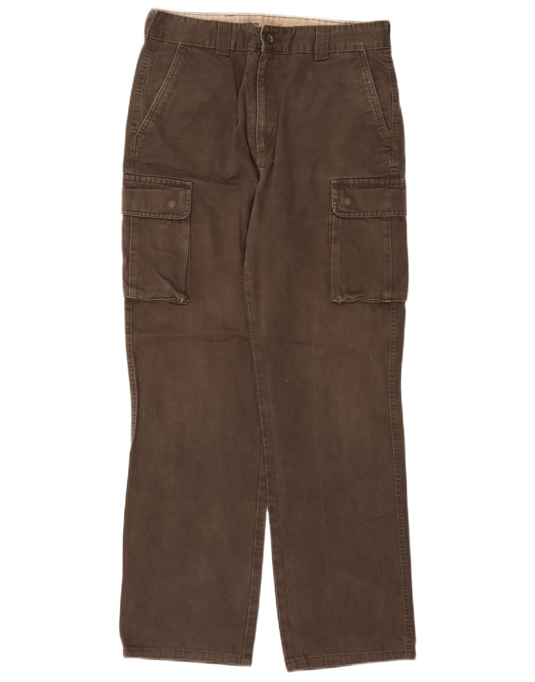 Pantaloni cargo dritti da uomo vintage W34 L30 in cotone kaki