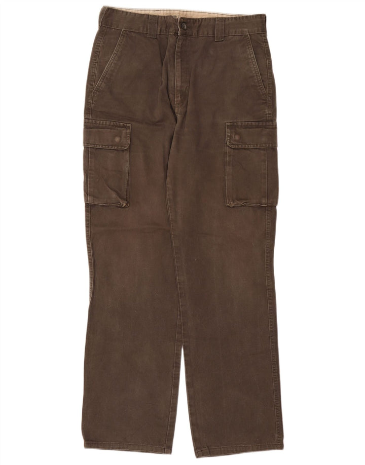 Pantaloni cargo dritti da uomo vintage W34 L30 in cotone kaki