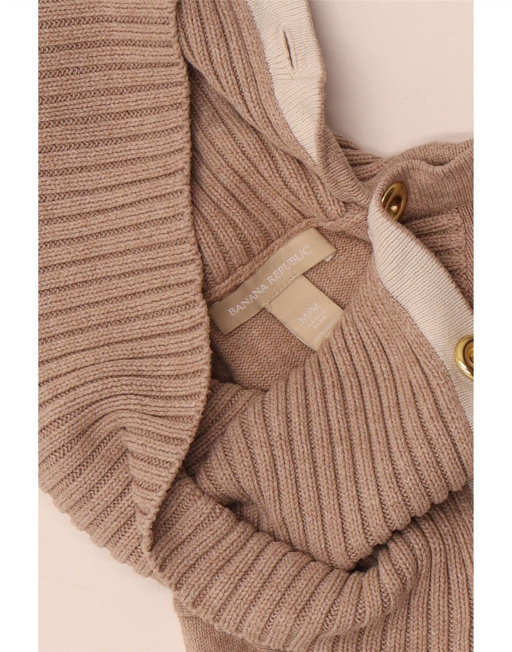 Maglione da donna con collo a bottoni Banana Republic UK 14 Beige medio