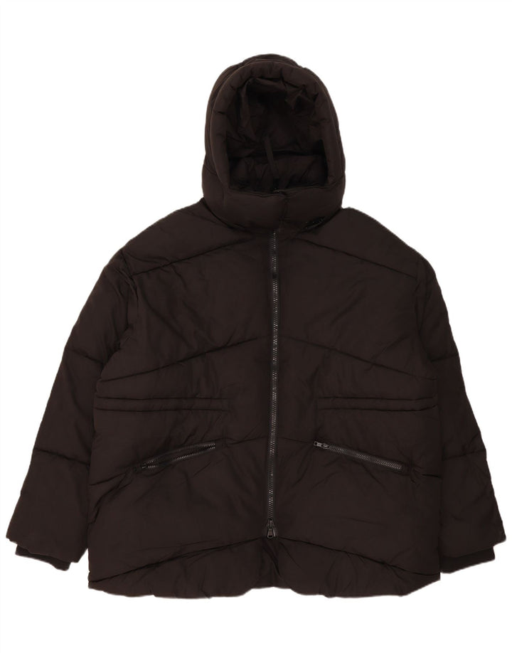 Giacca imbottita oversize con cappuccio da donna John Lewis UK 18 XL poliestere nero