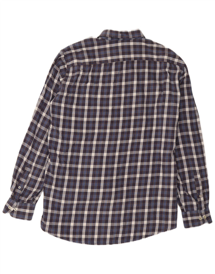 Camicia Carrera da uomo vestibilità regolare in flanella 2XL blu navy a quadri