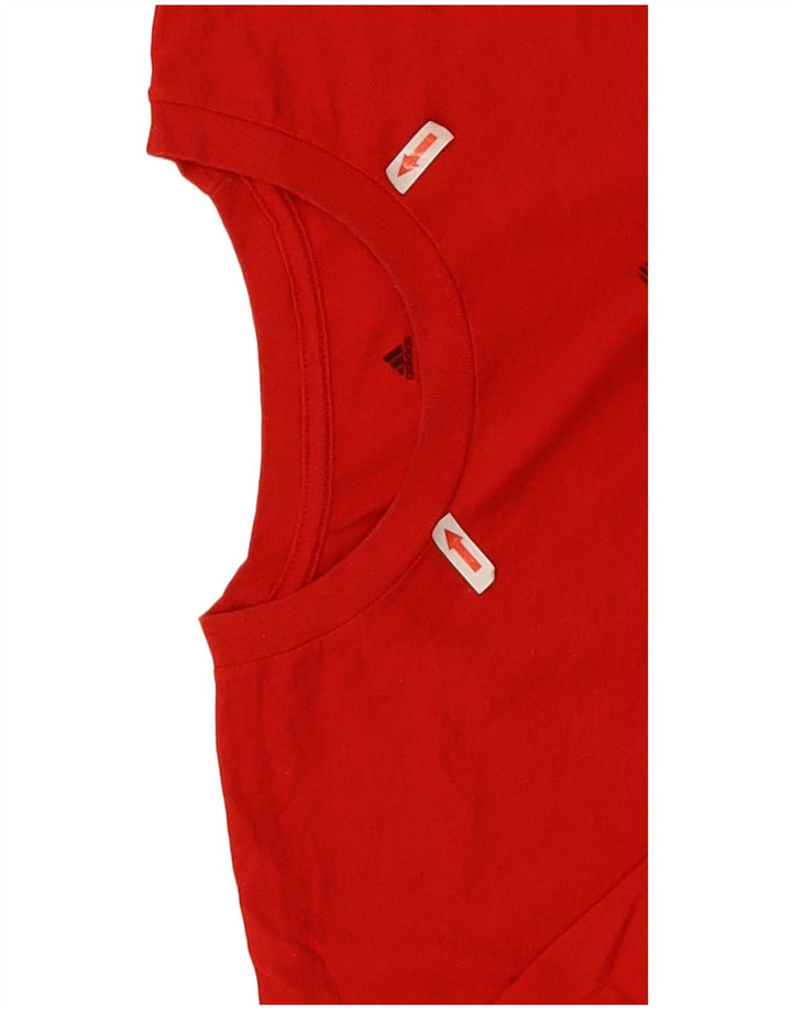 T-shirt grafica da uomo Adidas Top grande in cotone rosso