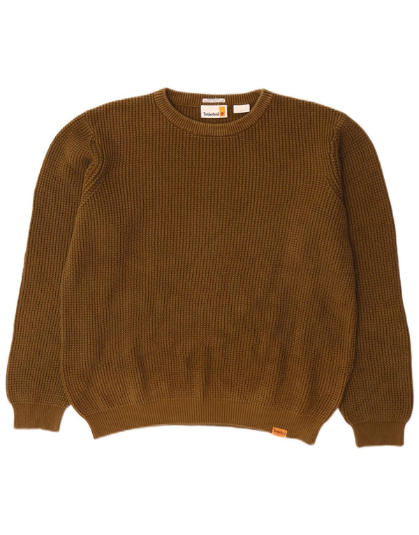 Maglione maglione girocollo da uomo Timberland grande cotone kaki