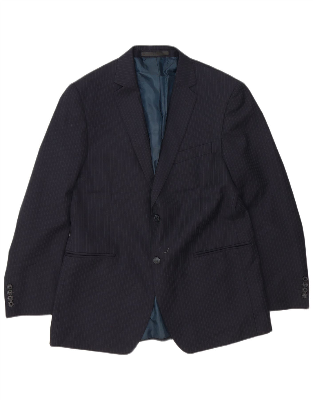 Giacca blazer a 2 bottoni da uomo Marks & Spencer UK 42 XL gessato blu navy