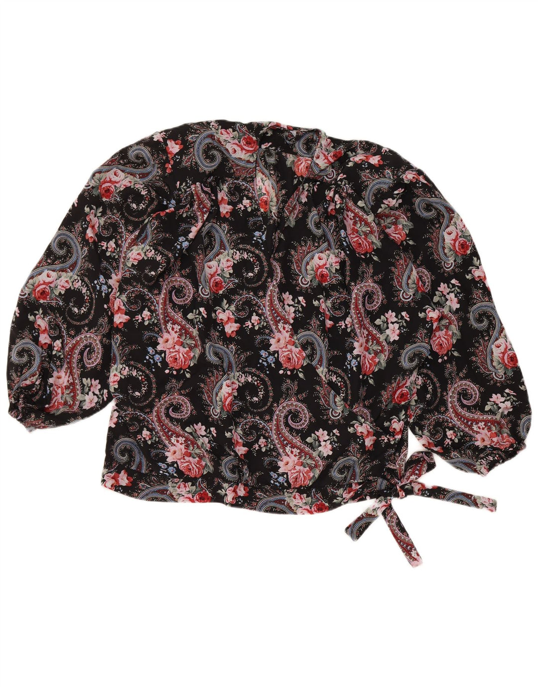 Camicetta vintage da donna Top IT 50 XL Nero Paisley