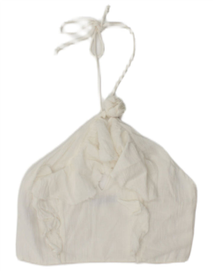 Top alla caviglia da donna Zara UK 12 cotone bianco medio