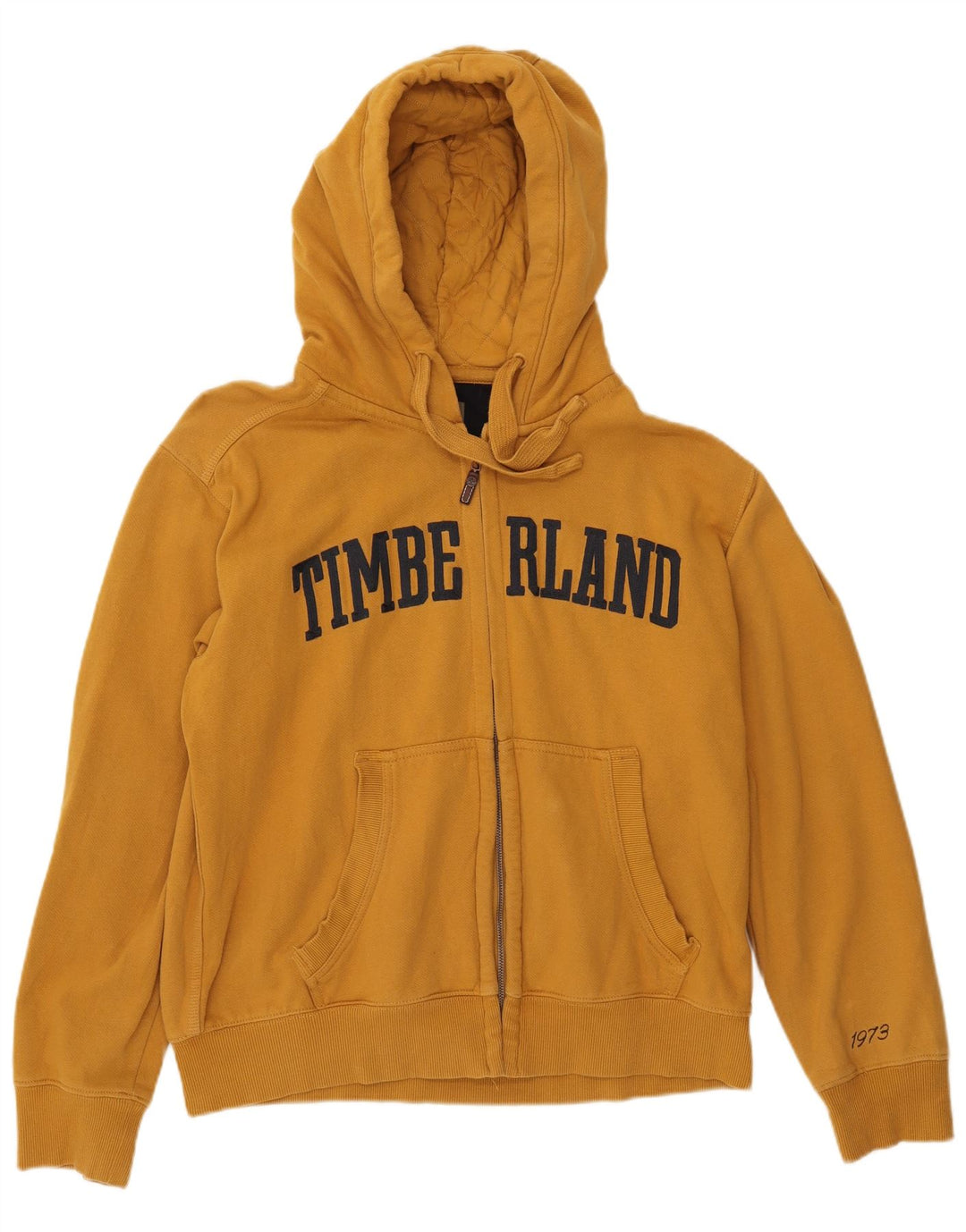 TIMBERLAND Maglione con cappuccio con zip grafica vestibilità regolare da uomo grande cotone giallo