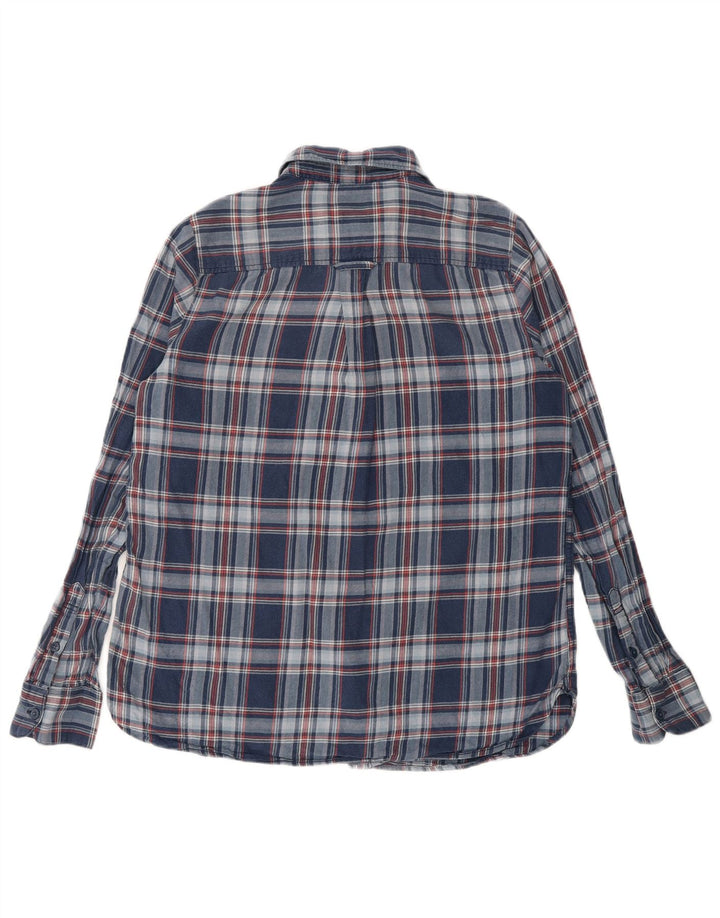 Camicia di flanella oversize da donna Fat Face UK 10 Piccolo cotone a quadri blu navy