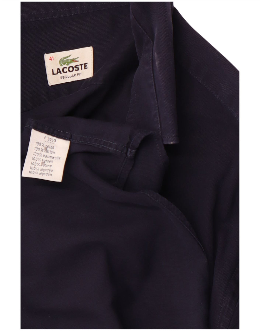 Camicia LACOSTE vestibilità regolare da uomo taglia 41 cotone medio blu navy