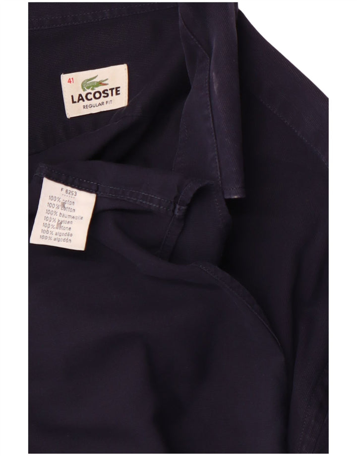 Camicia LACOSTE vestibilità regolare da uomo taglia 41 cotone medio blu navy