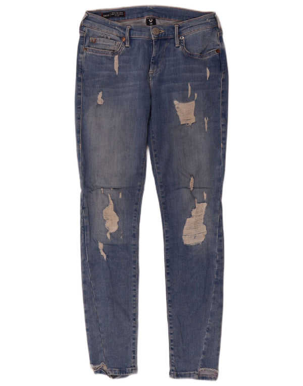 Jeans super skinny Halle da donna a vita media True Religion W26 L29 cotone blu