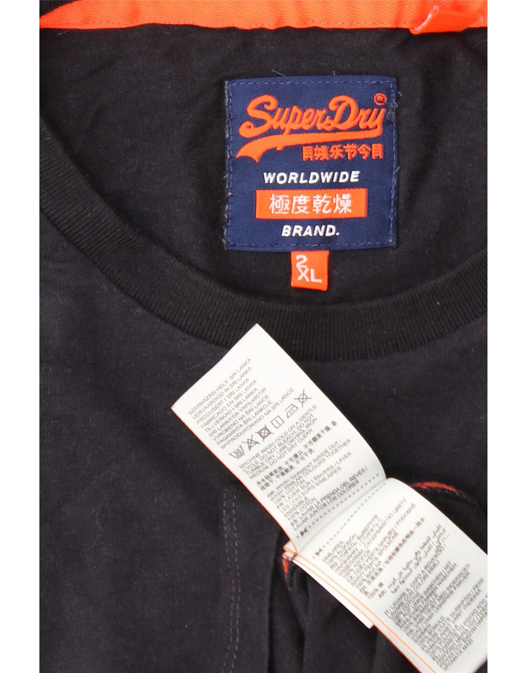 T-shirt da uomo SUPERDRY Top 2XL cotone blu navy