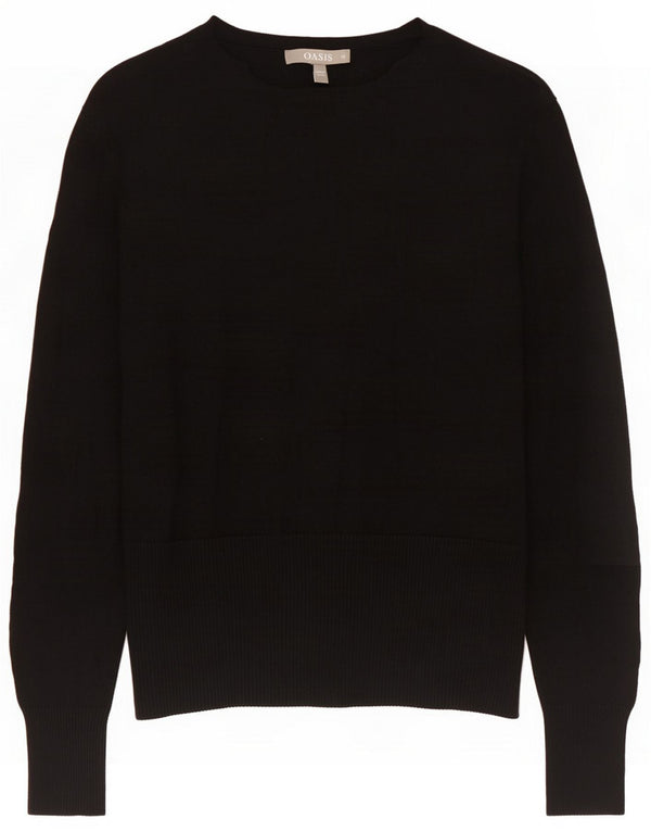 Oasis Maglione da donna con scollo a V UK 14 Medio Nero Poliestere