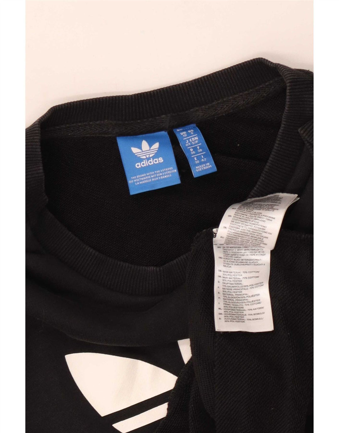 Felpa oversize grafica da donna Adidas UK 10 piccola in cotone nero
