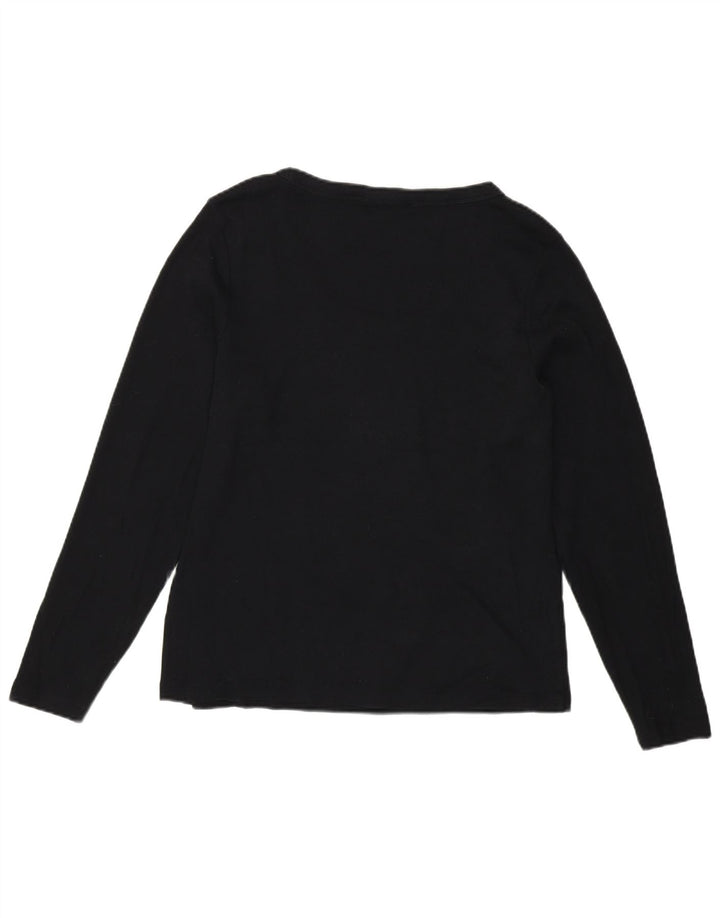 Top manica lunga da donna Marks & Spencer UK 20 2XL cotone nero