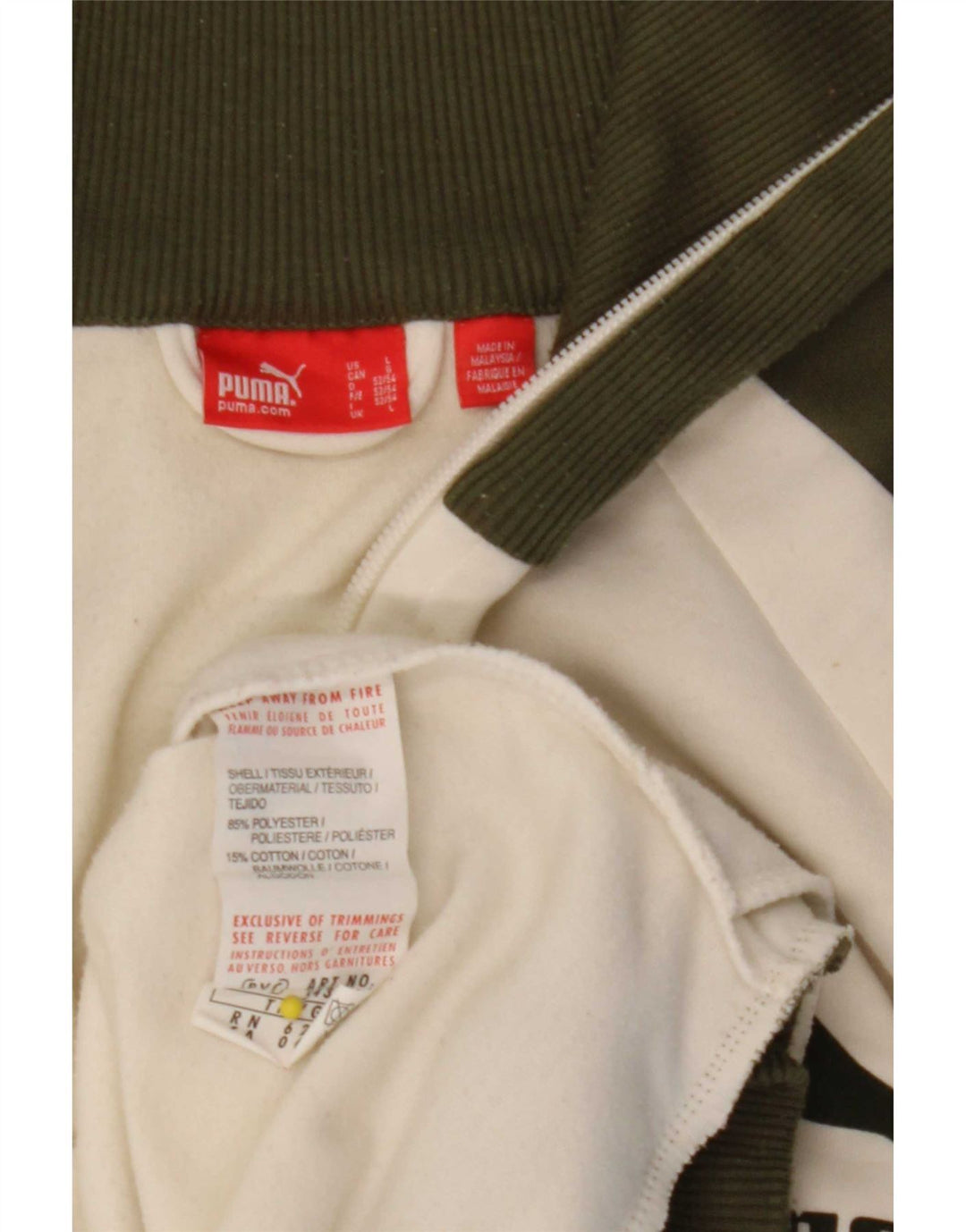 Giacca da tuta grafica da uomo Puma Large in poliestere color block bianco