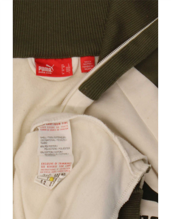Giacca da tuta grafica da uomo Puma Large in poliestere color block bianco