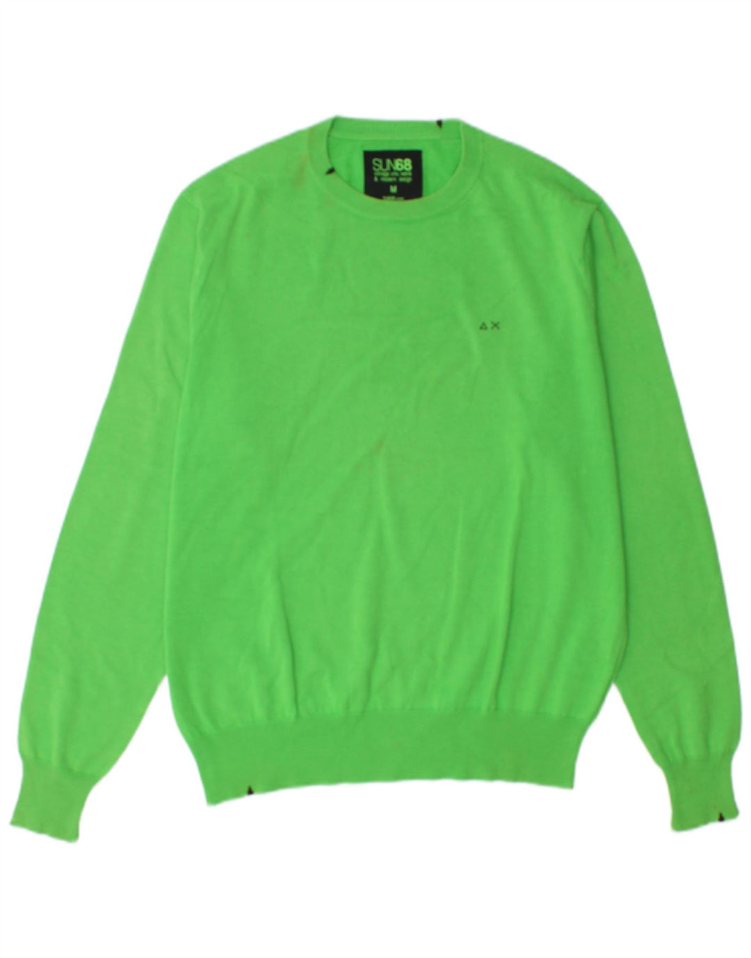 Maglione maglione girocollo da uomo Sun68 in cotone verde medio