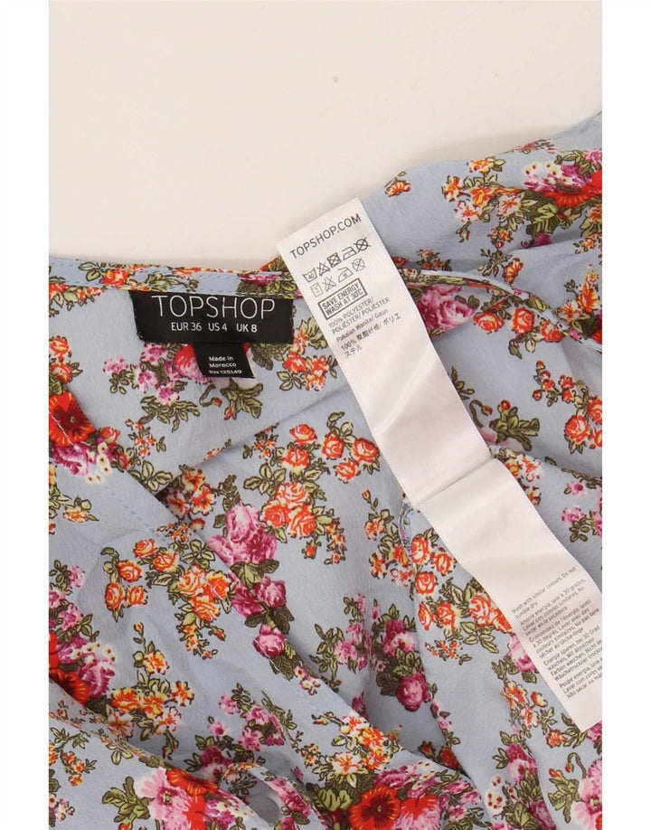 Topshop Prendisole da donna UK 8 Piccolo poliestere floreale blu