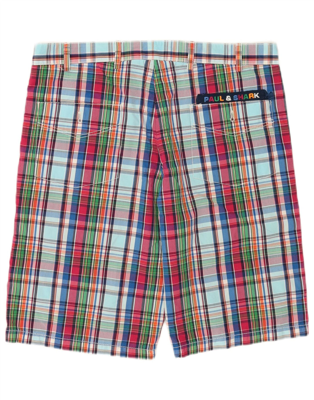 Pantaloncini chino da uomo Paul & Shark IT 48 medio W32 cotone a quadri multicolore