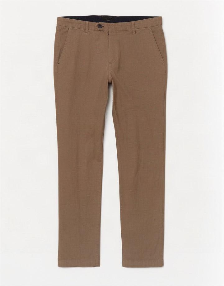 Pantaloni da abito dritti da uomo Ted Baker W34 L32 in cotone beige