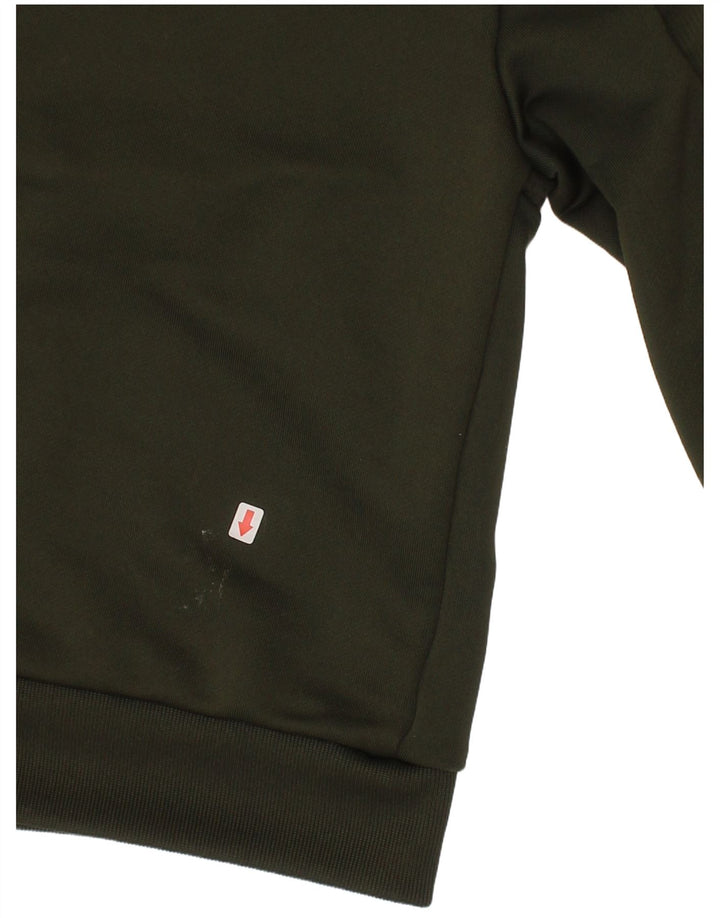 Felpa Adidas da ragazzo con grafica con zip e collo, 7-8 anni, in poliestere verde