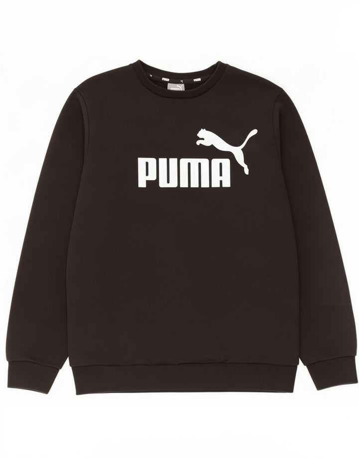 Felpa grafica da uomo Puma Maglione piccolo cotone nero
