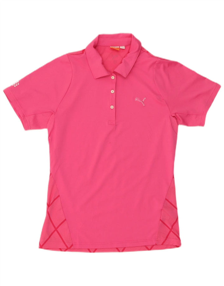 Polo PUMA da donna UK 12 Poliestere geometrico rosa medio