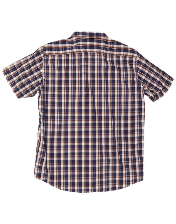 Camicia Carrera da uomo a maniche corte vestibilità regolare 2XL blu navy a quadri