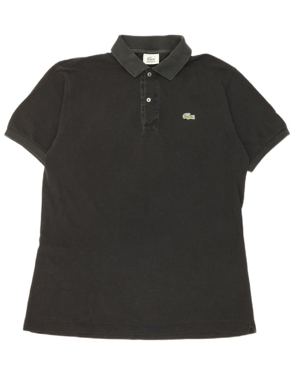 Polo da uomo Lacoste taglia 4 media in cotone nero