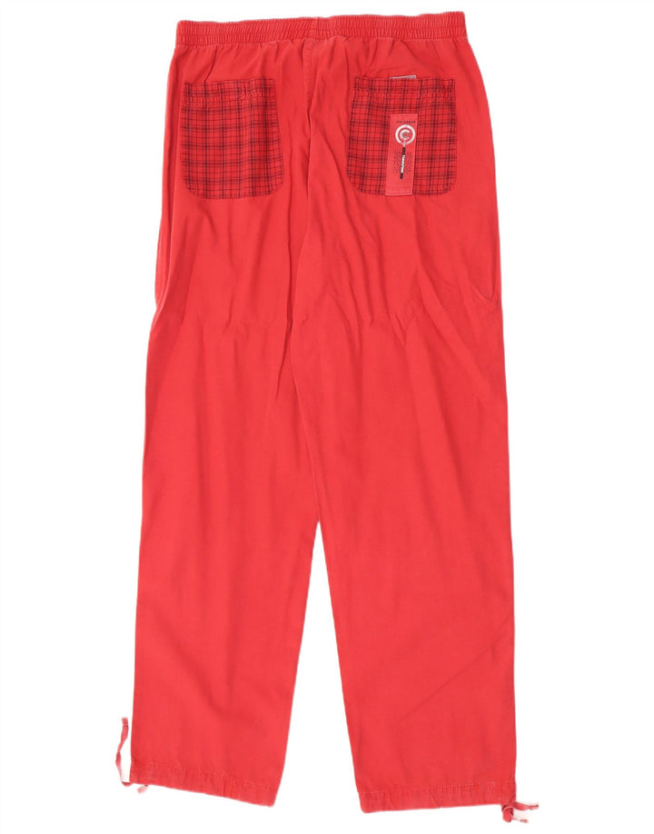Pantaloni dritti da uomo Think Pink grandi W34 L33 in cotone a quadri rossi