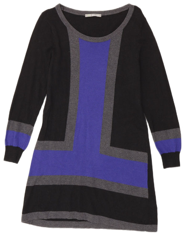 Abito maglione da donna Marks & Spencer UK 14 Viscosa color block medio nero