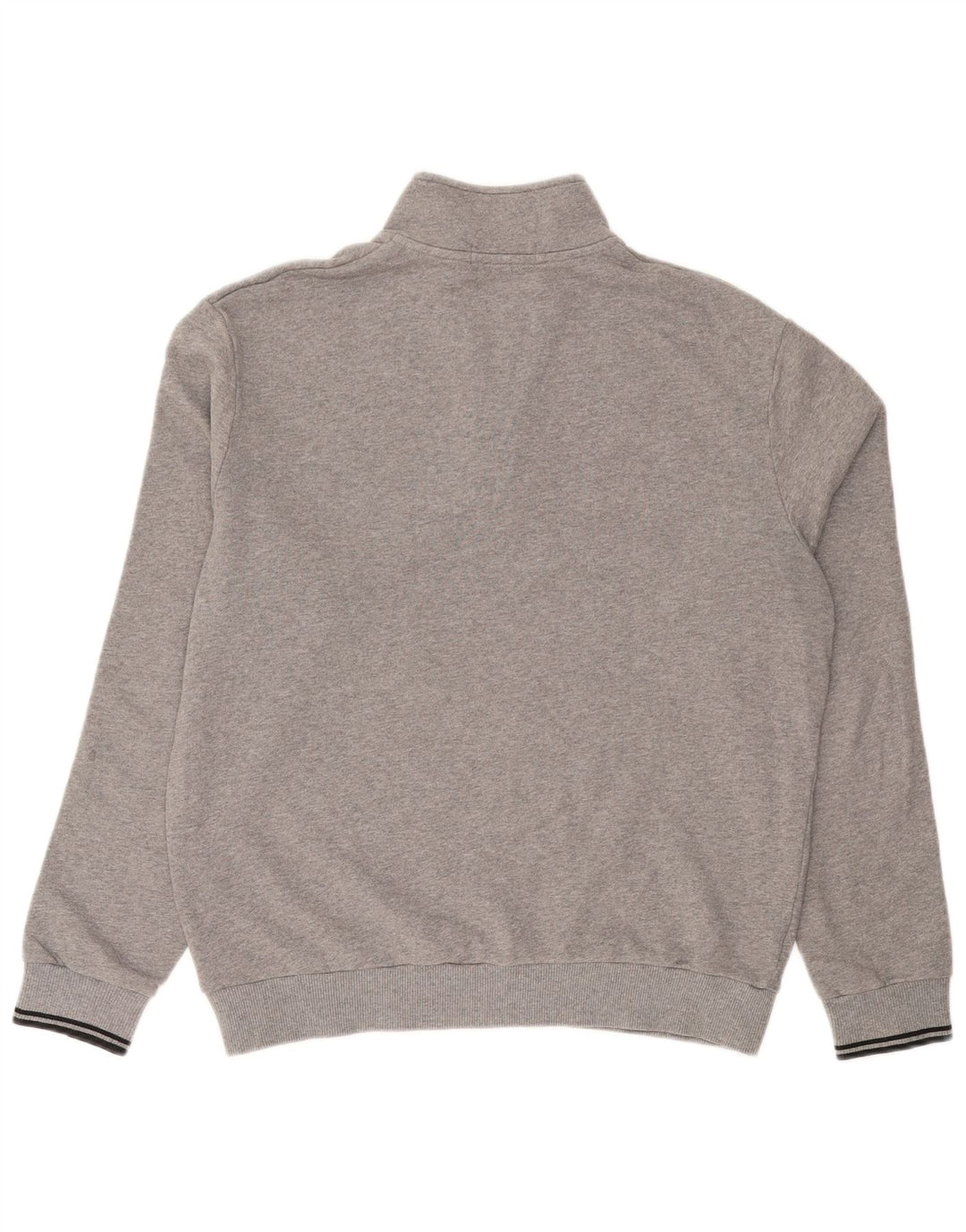 FRED PERRY Felpa da uomo con collo con zip, maglione grande, cotone grigio
