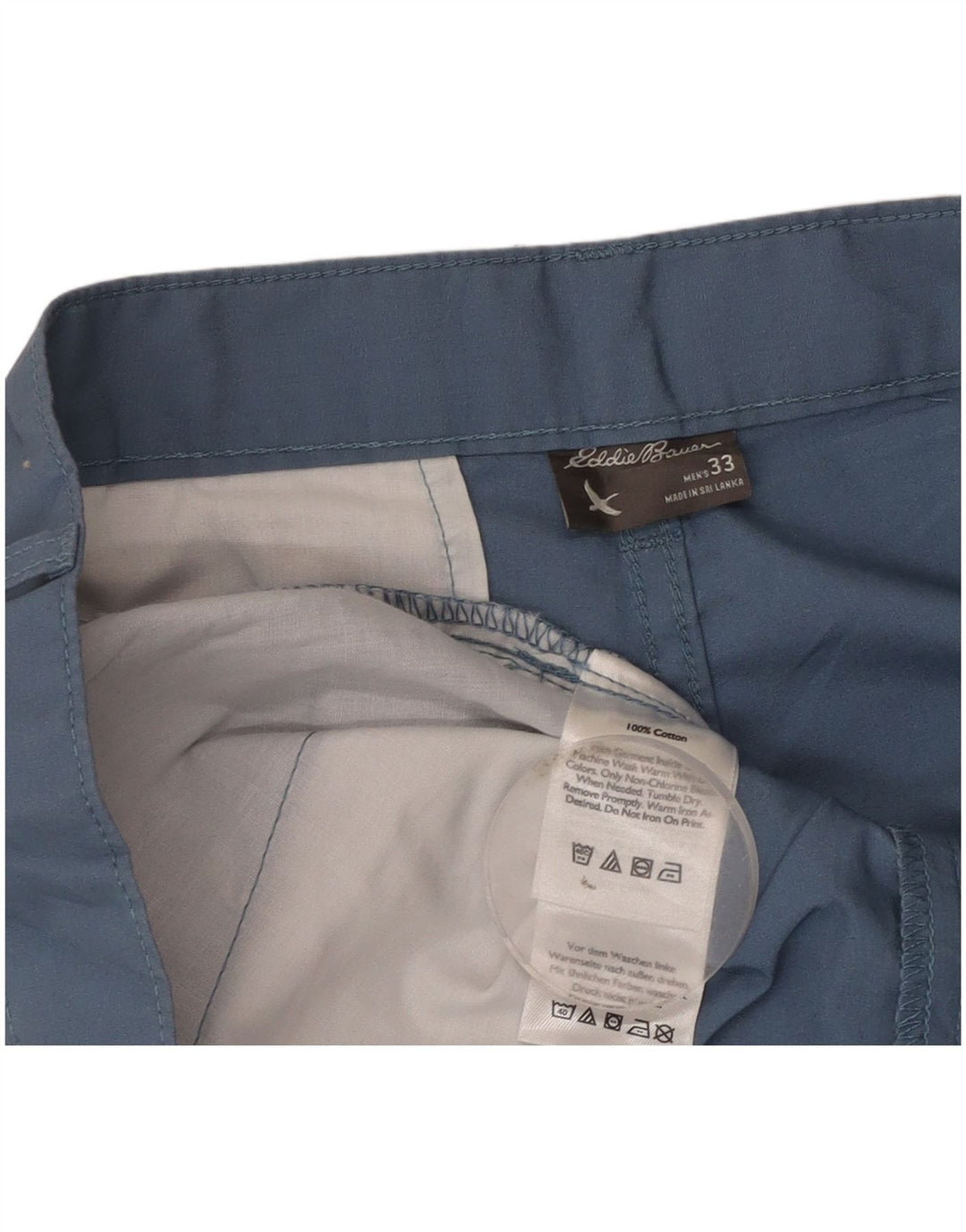 Pantaloncini chino da uomo Eddie Bauer W33 cotone blu medio