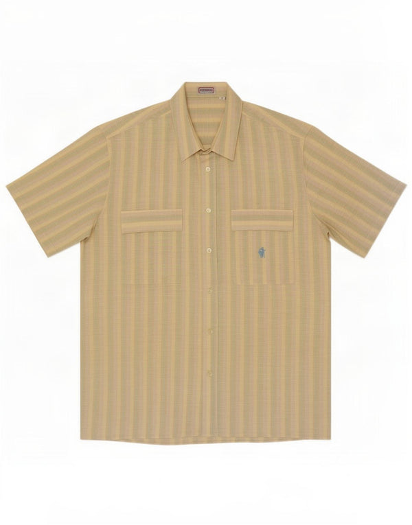 Rodrigo Camicia da uomo a maniche corte taglia 41 16 Cotone a righe grandi gialle