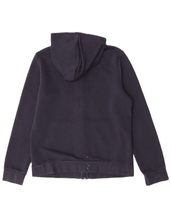 Felpa con cappuccio e zip grafica da donna Adidas UK 16/18 Large Blu Navy Sports