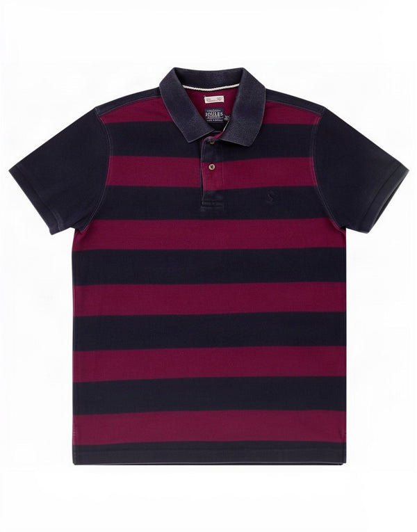 Joules Polo da uomo vestibilità classica, media, cotone a righe blu navy