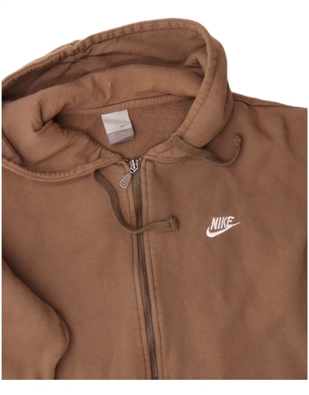 Felpa con cappuccio e zip grafica da uomo NIKE UK 42/44 grande cotone marrone