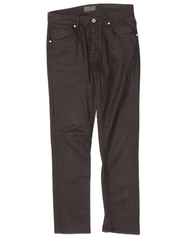 Pantaloni casual slim da uomo Zara EU 38 Small W30 L30 cotone nero