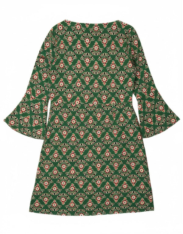 BODEN Abito da donna a trapezio con maniche a 3/4 UK 14 Grande viscosa floreale verde