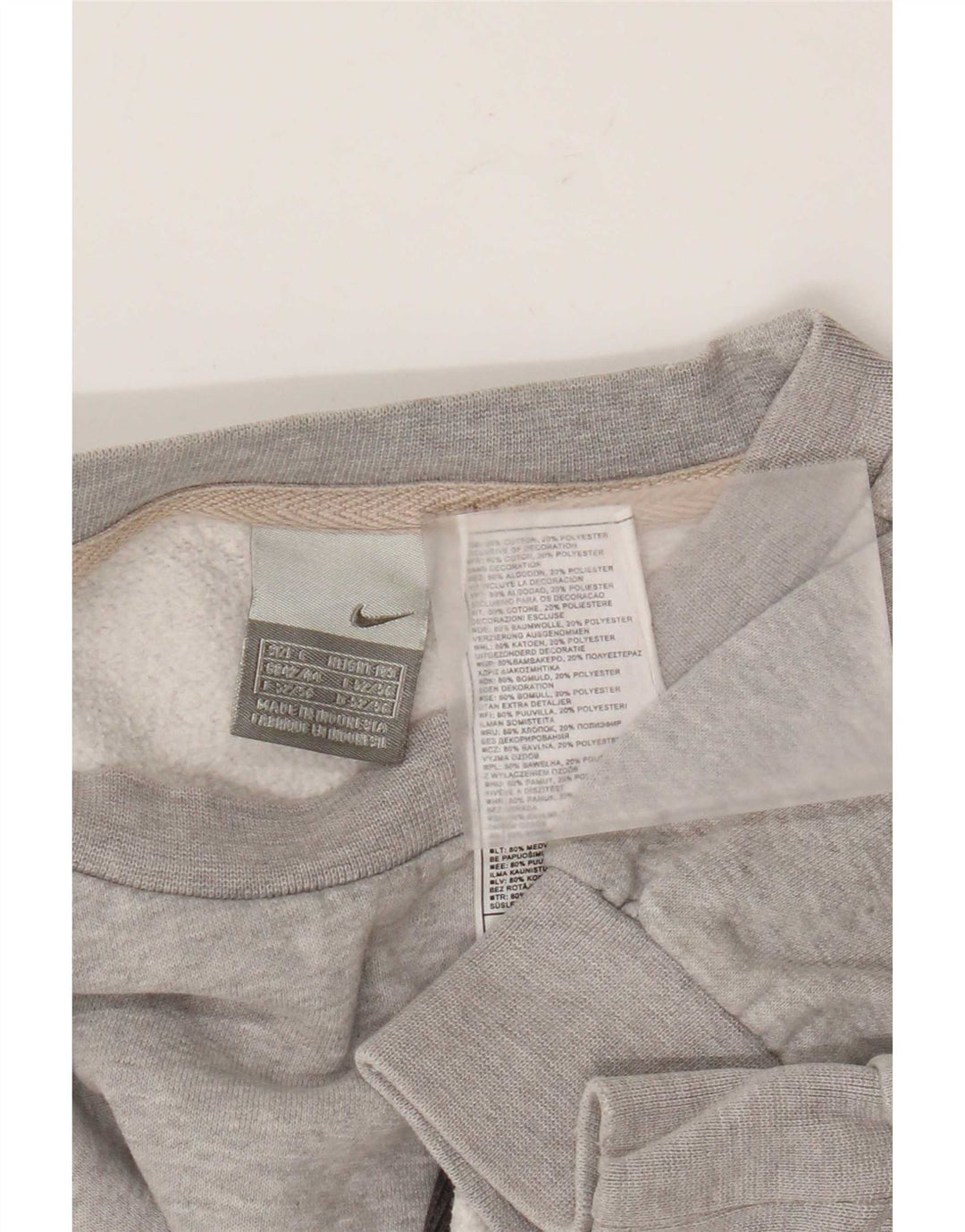 Felpa da uomo Nike Maglione grande in cotone color block grigio