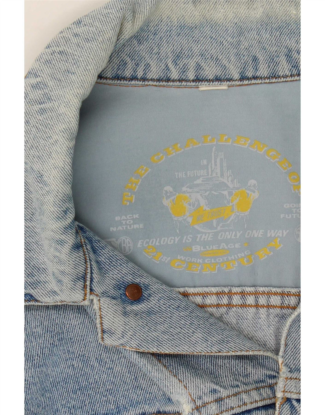 Giacca di jeans vintage da donna UK 16 grande blu
