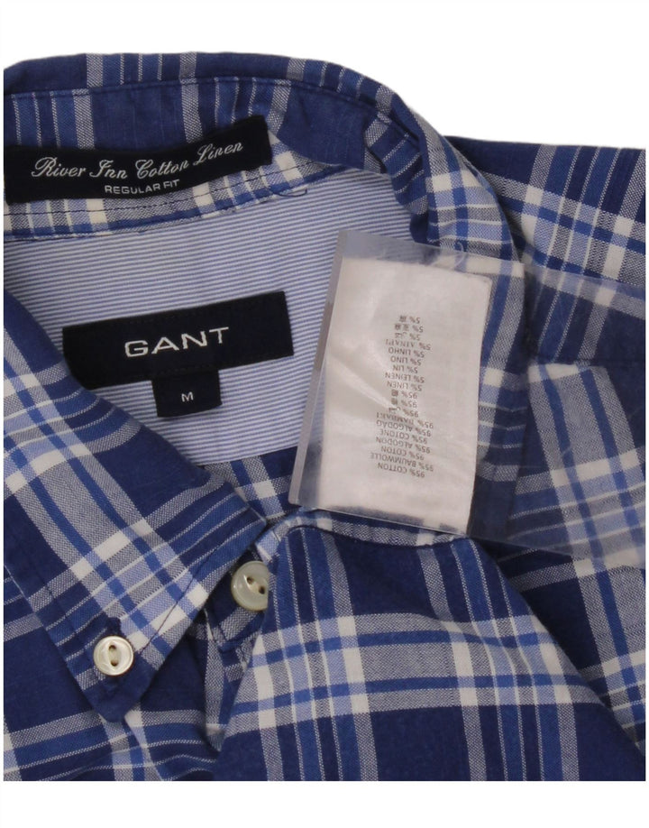 GANT Camicia da uomo vestibilità regolare in cotone a quadri blu medio